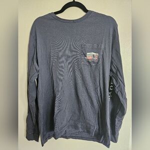 Vineyard Vines Men’s Size M Long Sleeve Navy Blue With Tailgating Whale Shirt